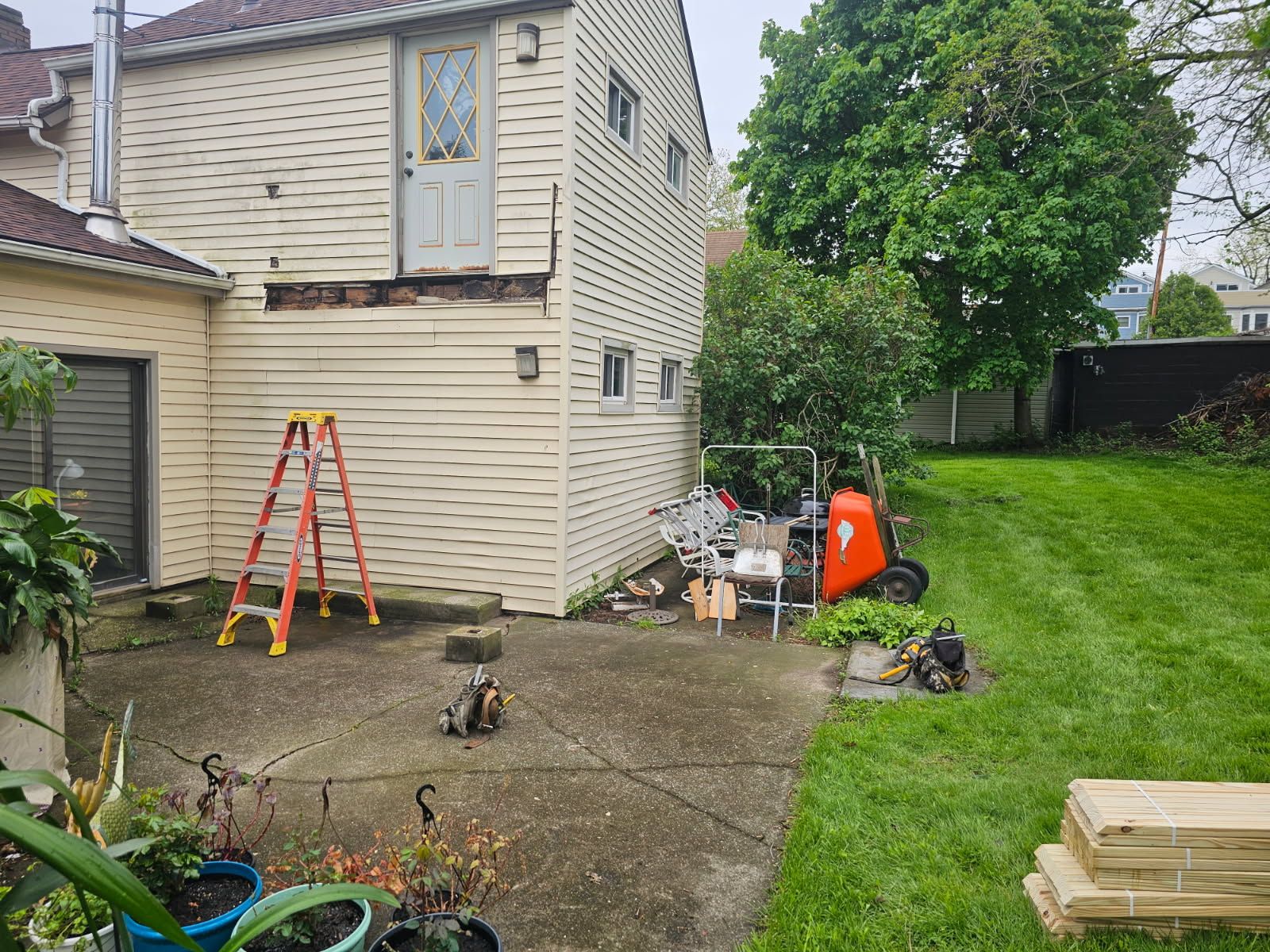 Second Story Deck Entry Before